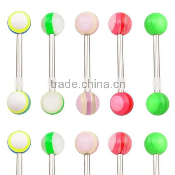 TR01043 Resin Tongue Barbell , Tongue Body Piercing , Plastic Tongue Ring Jewelry photo-3