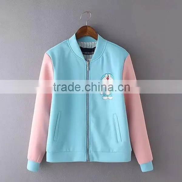 Cheap China Wholesale Clothing Colorblock Baseball Coat photo-4