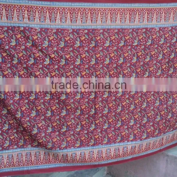 Red Color Printed Quilts / Cotton Voile Soft Quilts Cover / Sanganeri Printed Indian Quilts photo-4