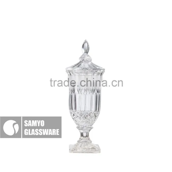 SAMYO Handmade Hot Sale Cheap Clear Glass Nuts Storage Jar With Glass Lid