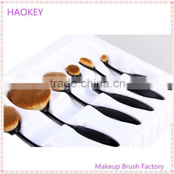 10PC/Set Pro Toothbrush Shaped Eyebrow Foundation Power Face Eyeliner Lip Oval Cream Puff Brushes Makeup Beauty Tools Set photo-3