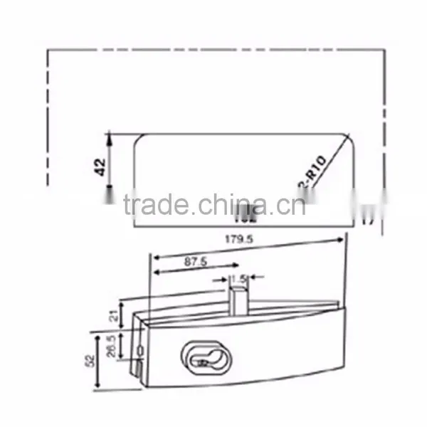Glass Double Door Clamp Lock Patch Fitting Locking Hardware Quality Choice photo-3