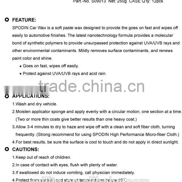 Brazilian Wax Car Polish Wax Soft Paste Car Wax for Light Color Cars photo-2
