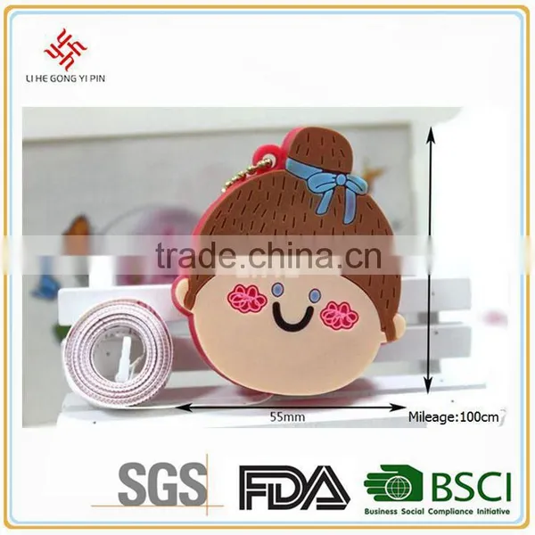 Round Plastic Mini Promotional Measure Tape,soft PVC Measure Tape photo-2