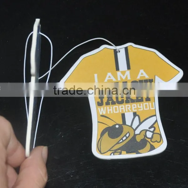 Guangzhou Factory T-shirt Shape Hanging Air Fresheners , Make Your Artwork Car Paper Air Freshener photo-3