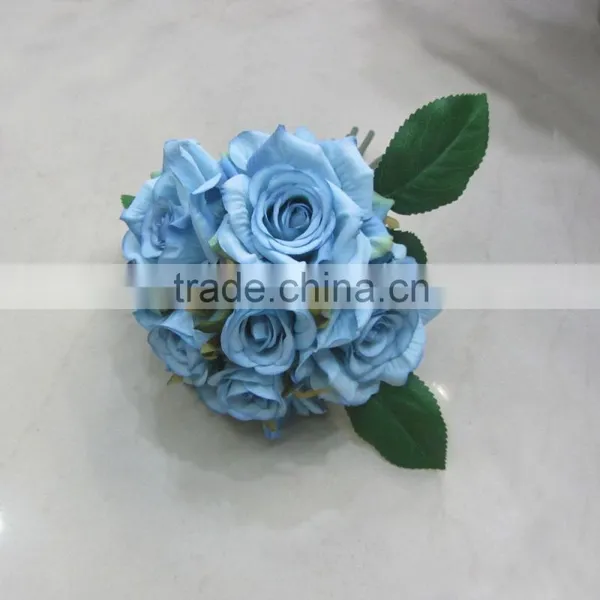 Hot Sale Silk Rose Flower Wedding Bouquets With Holder photo-3