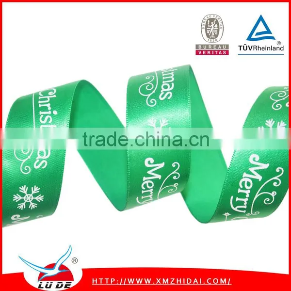 2016 Wholesale Polyester Christmas Printed Ribbon for Holiday Decoration photo-4
