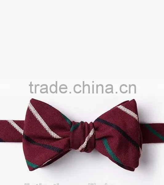 Simple Strip Wool Customized Double Side Mens Bow Tie Self Tie photo-5