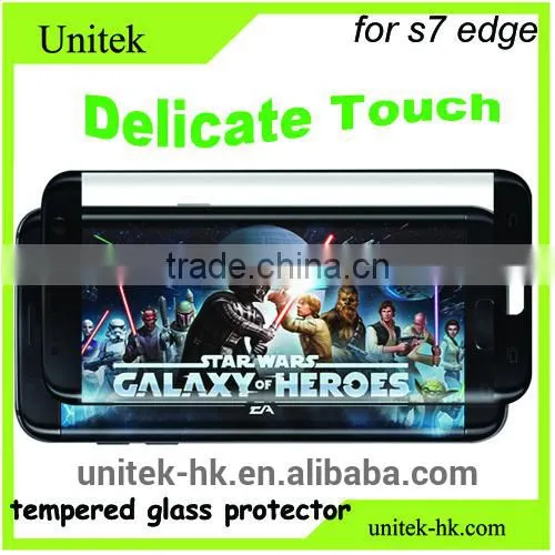 2016New Products! Factory Full Cover Mobile Acessories Tempered Glass Screen Protector Film for Samsung s7 Edge