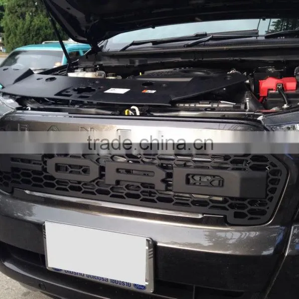 FRONT MATTE BLACK GRILLE GRILL LIT FIT FORD RANER T6 MK2 MINOR CHANGE 2015 photo-4