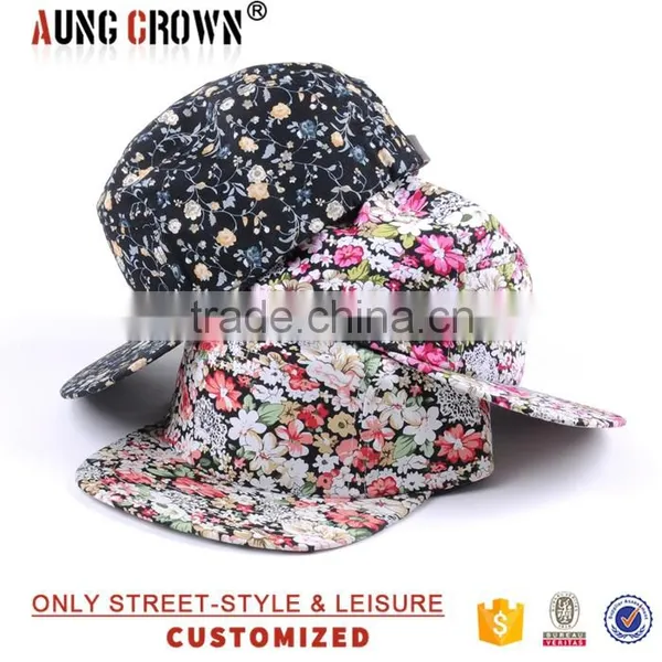 Custom Floral 5 Panel Hat Blank Wholesale photo-3