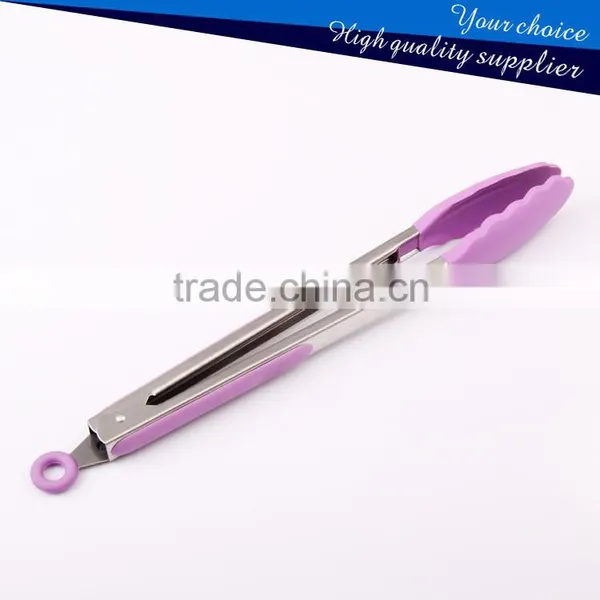 Kitchen Tongs and Red Silicone Stainless Steel Food Tongs photo-4