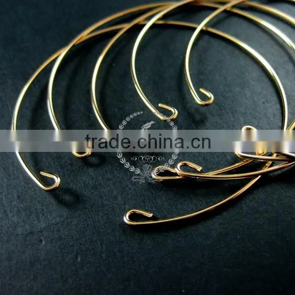 65mm Diameter 1mm Thick 14K Light Gold Plated Simple Wiring Bracelet DIY Bangle Supplies 1900052 photo-3