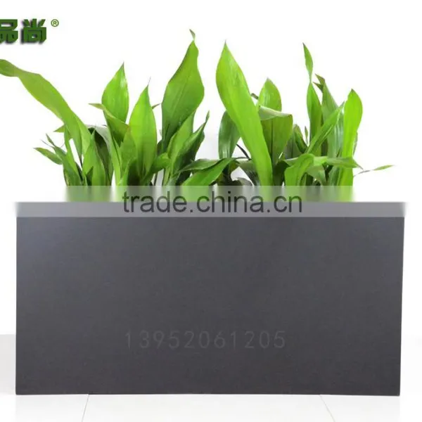 Matt Black Rectangle Wholesale Price FRP Flower Pots