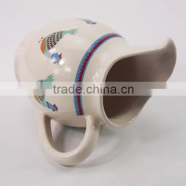 Custom Antique Ceramic Chicken Design Milk /water Jug Pitcher photo-3