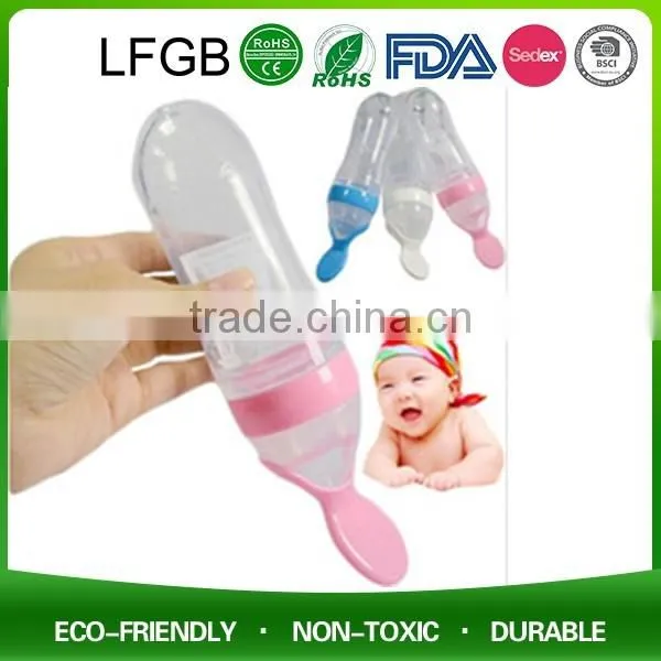 90ml Food Grade Soft Silicone Baby Rice Cereal Spoon Feeding Bottle Squeezing Pacifier photo-3