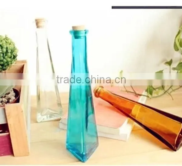 Triangle Glass Flower Vase,beverage Bottle(HLTH-019) photo-3