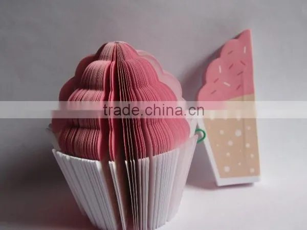 High Quality Stocked Novelty Cup Cake Shape Note Pad photo-3