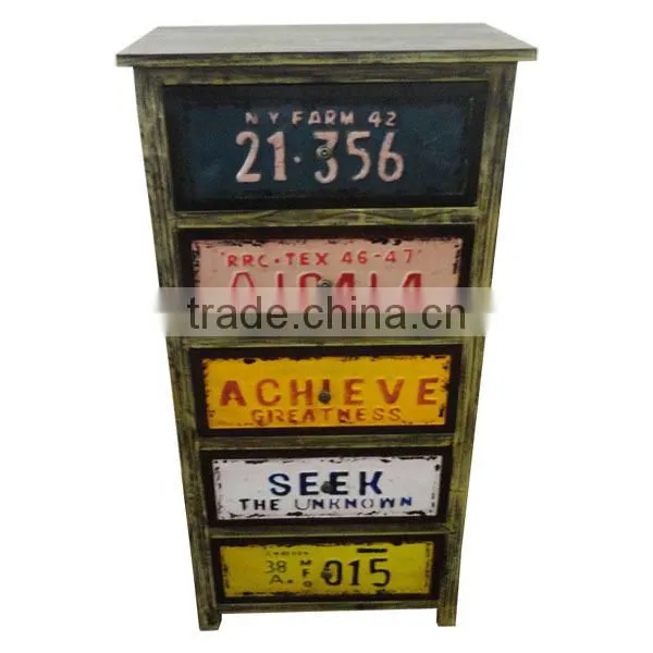 Industrial Look Wooden Chest of Drawers
