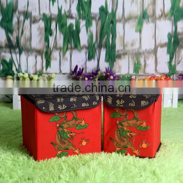 N497 Household Non Woven Box Foldable Storage Box Retro Chinese Pattern Home Storage Organization photo-3