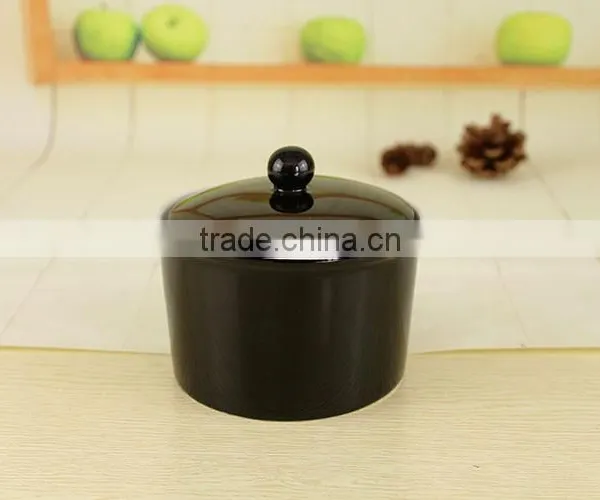 Factory Wholesale New Ideas Novelty Black Ceramic Casserole Stew Pot With Lid photo-2