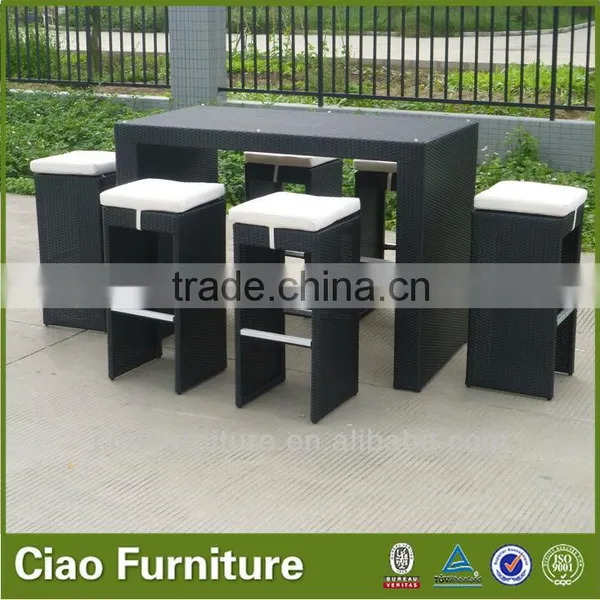 6 Seaters Modern Outdoor Rattan Wicker Bar Furniture photo-3