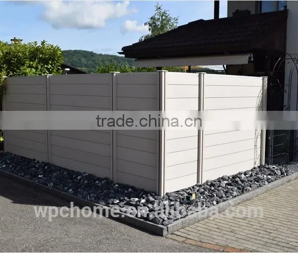 Horizontal Wood Fence Outdoor Garden WPC Fence Guardrail Wpc Handrails Wood Plastic Composite Fence photo-2