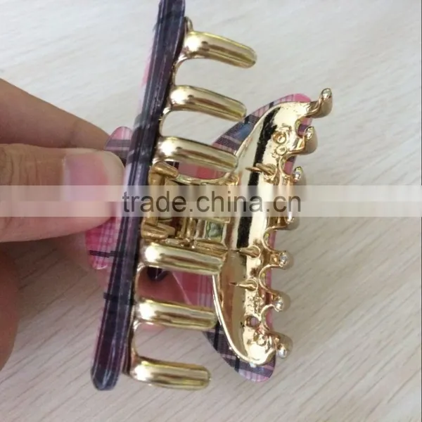Whosale Hair Accessories 7CM Korean Acrylic Custom Print Hair Claw Clip For Women Hair Decorative photo-4
