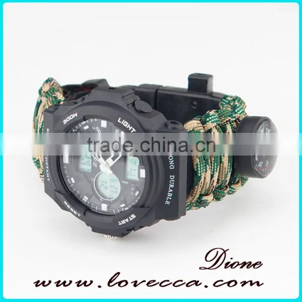 Camping and Hiking Expedition Watch With Handmade Paracord 550 Watch Band photo-6