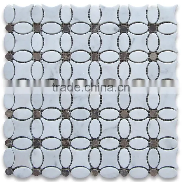 MM-CV295 Premium Wall Natural Stone Marble Flower Patterns Mosaics photo-2