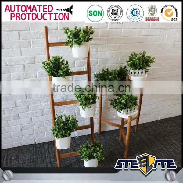 5 Tier Wooden Ladder Shelf Wooden Flower Display Stand photo-4