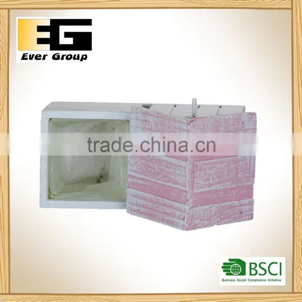 Home Decrative Wooden Bird House Wooden Flower Pots photo-4