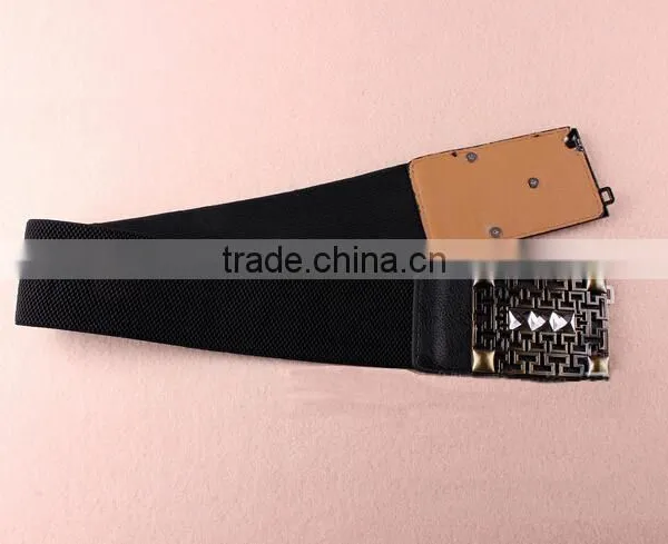 Wholesale Hollowed Pattern Alloy Buckle Elastic Women Lady Waist Belt photo-6