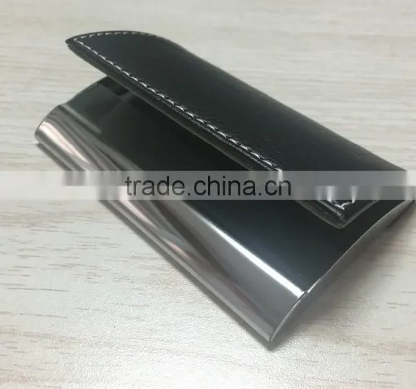 Promotion Leather&Metal Business Card Holder/High Quality PU&Metal Business NameCard Case photo-3
