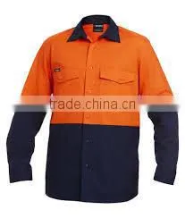 Factory Custom Short Sleeves Cotton Safety Shirts Fluorescent Hi Vis Work Shirts photo-2