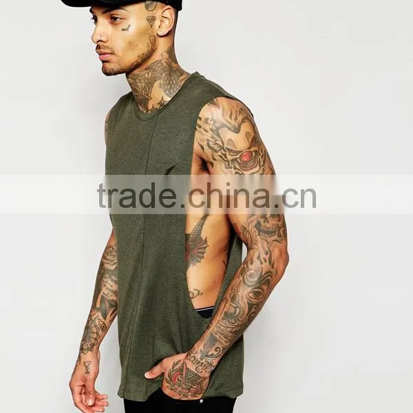 OEM Loose Green Deep Cut Gym Tank Top photo-3