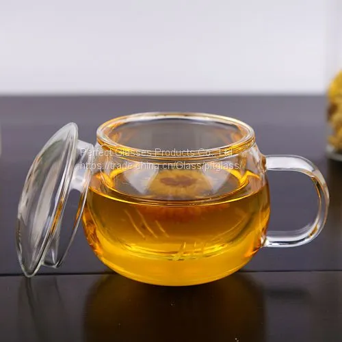Glass Cup Kungfu Tea Cup Three Part Glass Cup Filter Glass Cup Coffee Cup Milk Cup Juice Cup for Hotel and Resturant photo-2