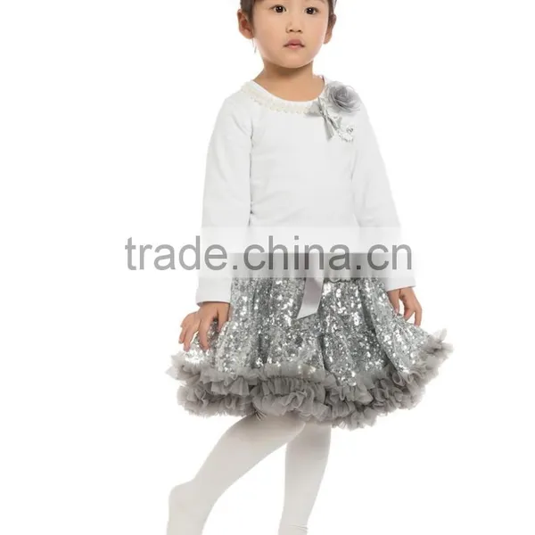 Cute Design Baby Girl Sequin Pettiskirt Set for Kids photo-6