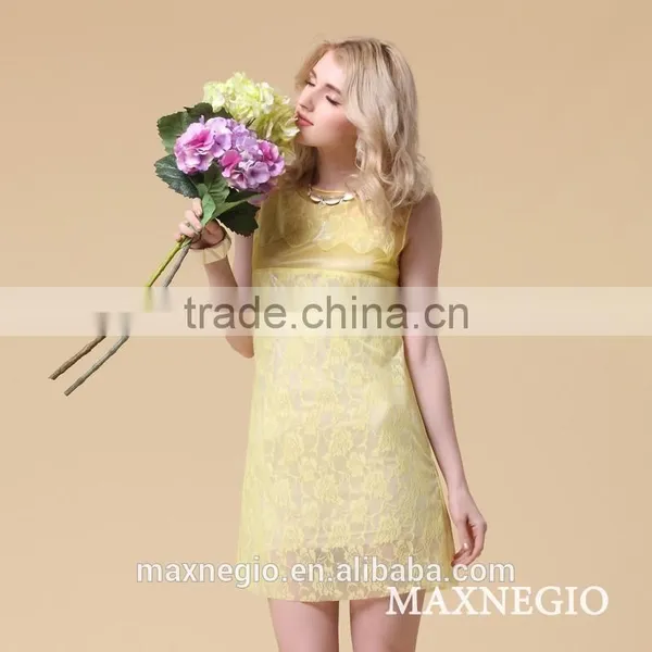 China Supplier Sleeveless Lady One Piece Dress Simple Latest 2015 photo-5