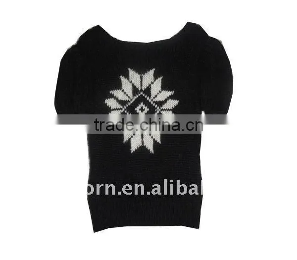 jacquard short sleeve womens sweaters knit