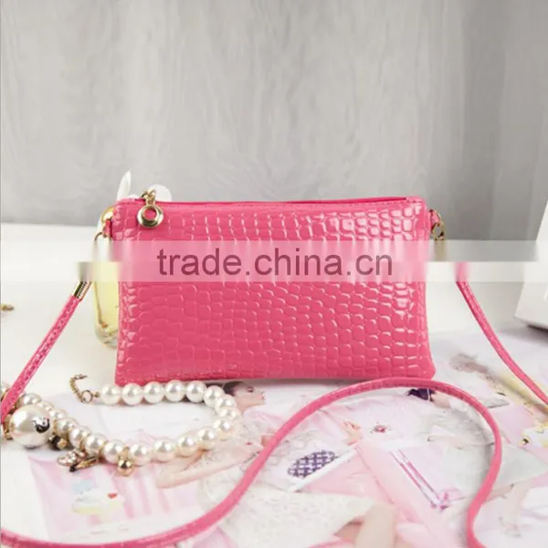Korean Fashion Single Shoulder pu Leather Crocodile Lady Women's Shopping Hand Bag photo-3