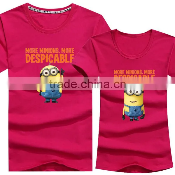 Custom Fashion Design Cartoon Print Yellow Couple T-Shirt photo-3