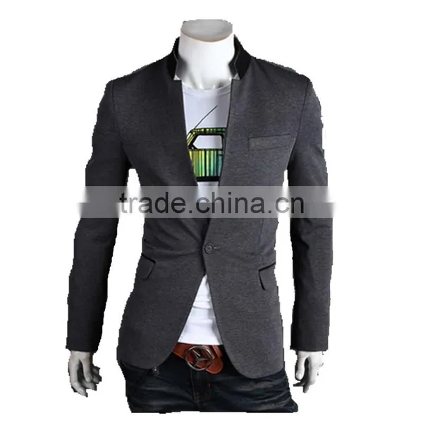 MOQ 1 pc Cotton and Polyester Mixed Stand Collar British Style Tunic Suit for Man photo-5