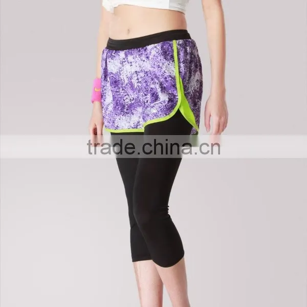 Hot Sale Crossfit High Waist Printed Shorts Sports (Wear) Gym Ladies Tights photo-3