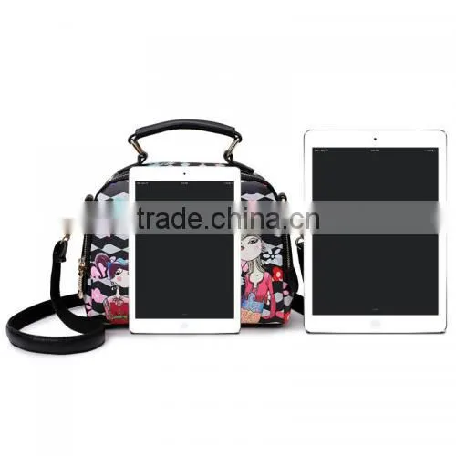 School Girls Go Shopping PU Leather Polyester Character Pattern 82721 Shoulder Bag photo-2