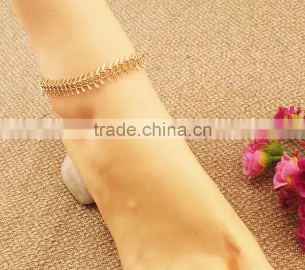 Fishbone Shaped Anklet Bracelet Foot Ankle Chain Bracelet Jewelry photo-4