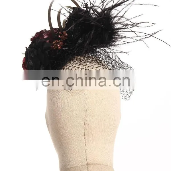 Steampunk Mini Hat Fascinator With Flowers and Gears photo-3