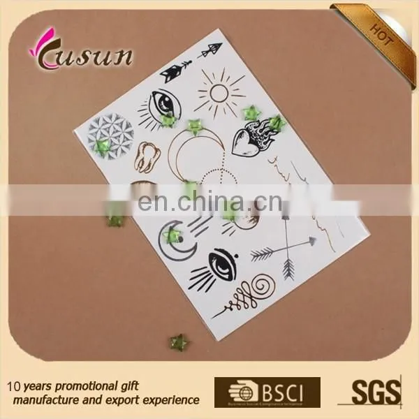 High Quality Flash Gold Temporary Metallic Tattoo photo-5