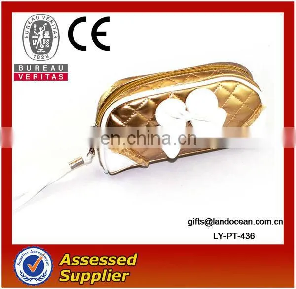 Gold PU Cosmetic Bag