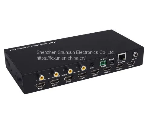 4x4 HDMI2.0 Matrix Support 4K@60hz YUV4:4:4,18Gbps,HDR
